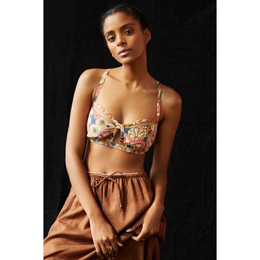 Brand New Anthropologie Pilcro Printed Surf Bra Cotton Top Size Small